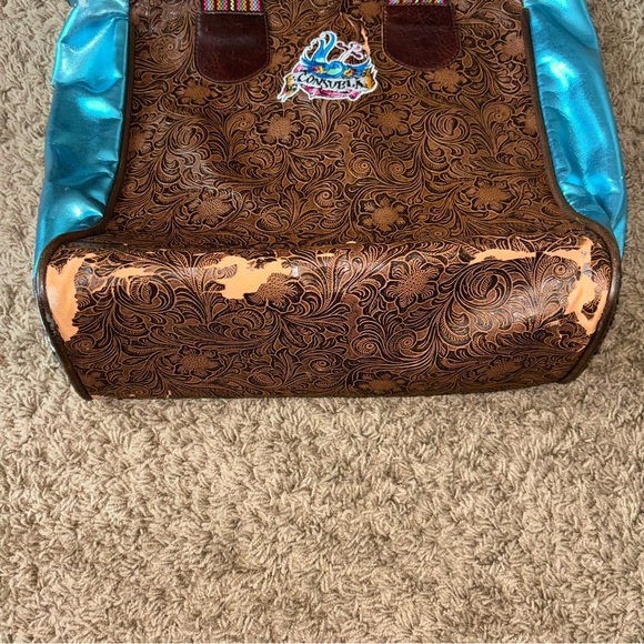 Consuela Tooled Leather Tote Bag Lightly Damaged - Picture 2 of 5